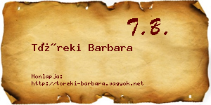 Töreki Barbara névjegykártya
