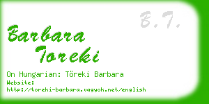 barbara toreki business card